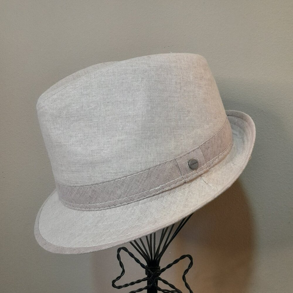 Stetson Trilby Fedora Linen Cotton Blend Tan Khaki Size Small Medium